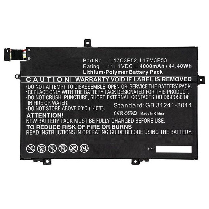 MBXLE-BA0130 CoreParts Laptop Batteria for Lenovo 44Wh Li-ion 11.1V 4000mAh Black 20LS0015UK 20LS0016MH 20LS001WAU 20LSS09C00 Th MBXLE-BA0130 CoreParts Laptop Batteria for Lenovo 44Wh Li-ion 11.1V 4000mAh Black 20LS0015UK 20LS0016MH 20LS001WAU 20LSS09C00 Th