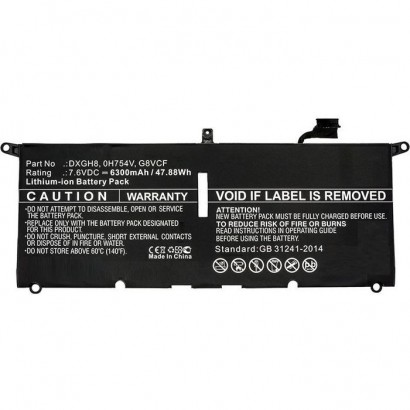 MBXDE-BA0082 CoreParts Laptop Batteria for Dell 48Wh Li-Pol 7.6V 6300mAh Black XPS 13 2018 XPS 13 9370 XPS 13 9370 FHD i5 XPS 13