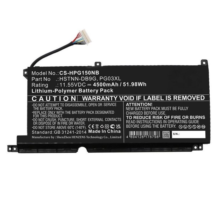 MBXHP-BA0305 CoreParts Batteria for HP Notebook Laptop 51.98Wh Li-Polymer 11.55V 4500mAh Black for Gaming Pavilion 15-dk0001ne G