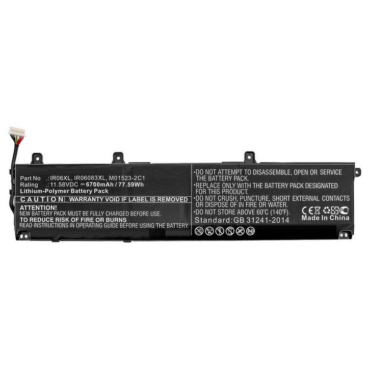 MBXHP-BA0285 CoreParts Laptop Batteria for HP 77.59Wh Li-Polymer 11.58V 6700mAh for HP ZBook Power G7 HPZ700NB IR06083XL IR06XL 