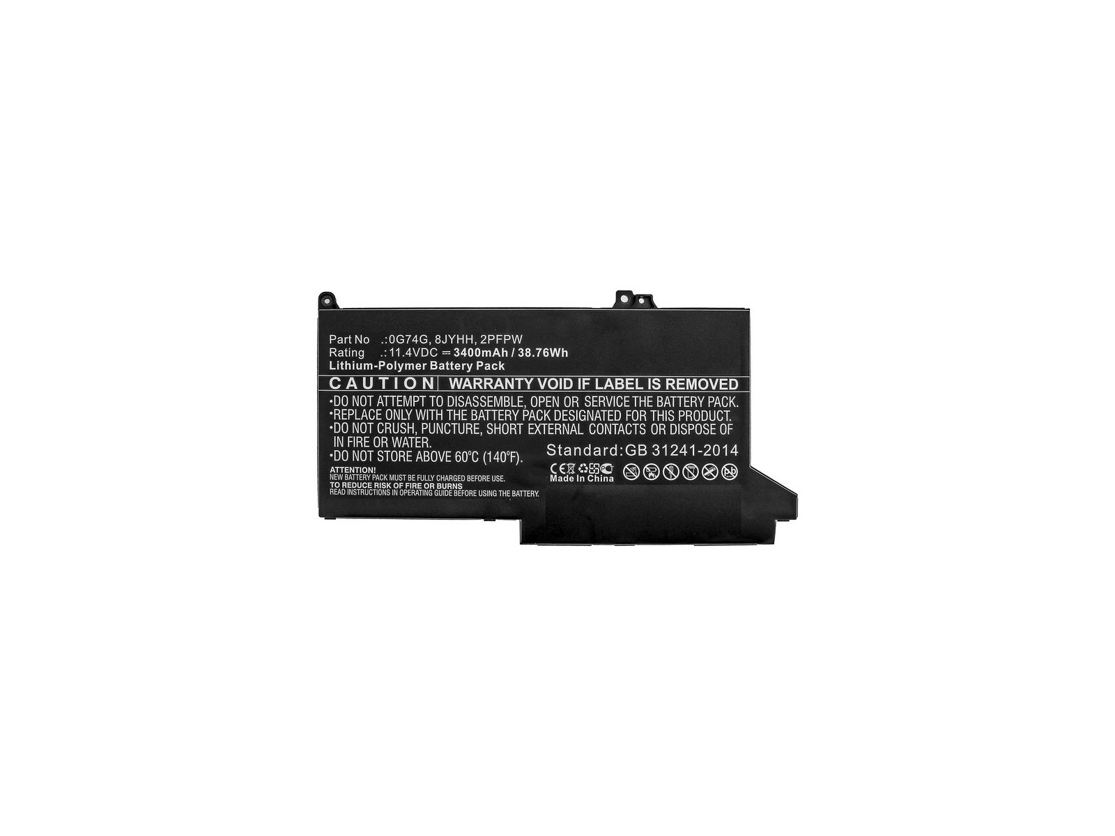 MBXDE-BA0238 MBXDE-BA0238 CoreParts Laptop Batteria for Dell 38.76Wh Li-Polymer 11.4V 3400mAh for Dell Latitude 12 5300 Latit...
