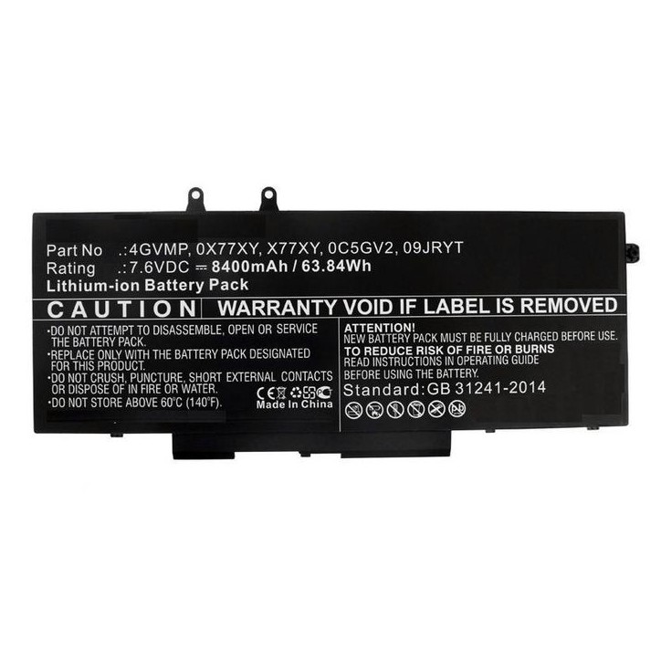 MBXDE-BA0182 CoreParts Laptop Batteria for Dell 61WH Li-ion 7.6V 8000mAh Latitude 14 5400 Latitude 14 5500 N001L5400-D1306CN for
