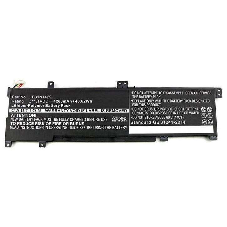 MBXAS-BA0119 CoreParts Laptop Batteria for Asus 39Wh Li-Pol 11.1V 3400mAh Black A501C1-Z1-C10 A501LB5200 A501LX-DM023H Vivobook 