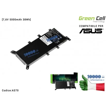 AS70 Batteria C21N1347 Green Cell Compatibile per ASUS A555 A555L F555 F555L F555LD K555 K555L K555LD R556 R556L R556LD R556L...