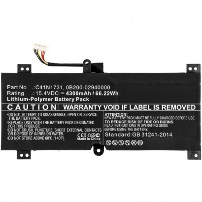 MBXAS-BA0338 MBXAS-BA0338 CoreParts Laptop Batteria for Asus 66WH Li-ion 15.4V 4.3Ah G515GV G515GW G715GV 0B200-02940000 C41N...