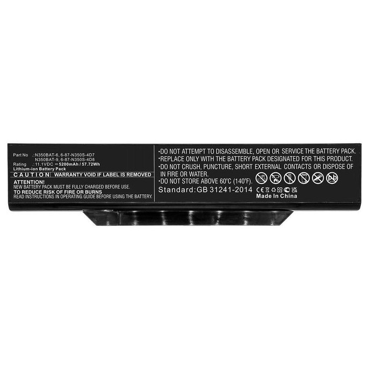 MBXCL-BA0035 CoreParts Batteria for Clevo Notebook Laptop 57.72Wh Li-ion 11.1V 5200mAh Black for B519II(47781)(N350TW) B519II(N3
