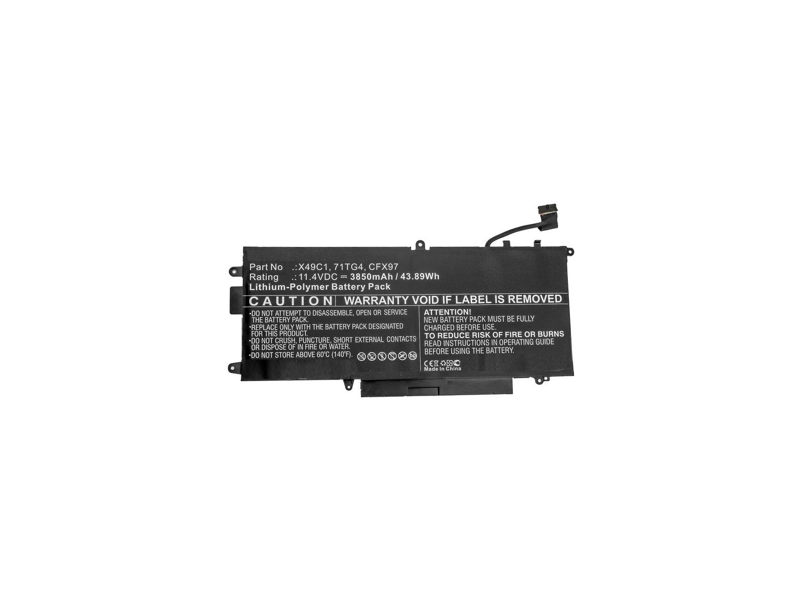 MBXDE-BA0226 MBXDE-BA0226 CoreParts Laptop Batteria for Dell 44Wh Li-Po 11.4V 3850mAh Black for Latitude 5289 2-in-1 Latitude... MBXDE-BA0226 MBXDE-BA0226 CoreParts Laptop Batteria for Dell 44Wh Li-Po 11.4V 3850mAh Black for Latitude 5289 2-in-1 Latitude...
