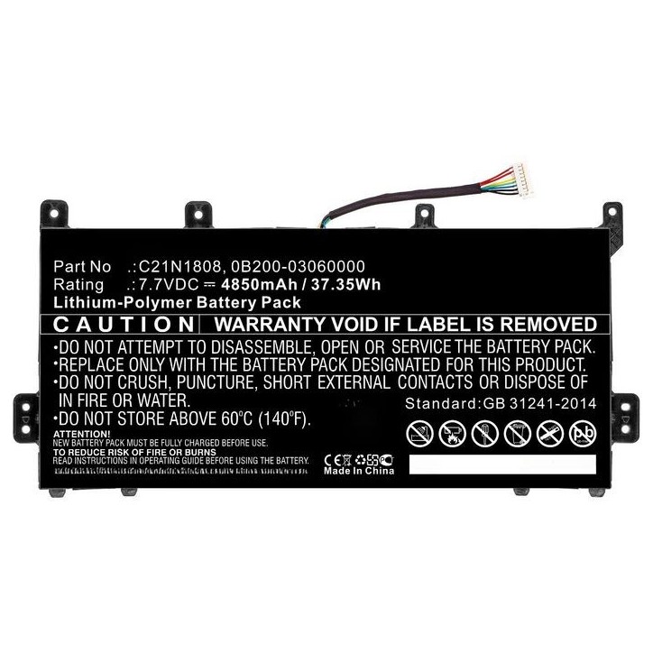 MBXAS-BA0258 CoreParts Laptop Batteria for Asus 37.35Wh Li-Polymer 7.7V 4850mAh for Asus C423 C423NA C423NA-0031AN4200 AUC423NB 