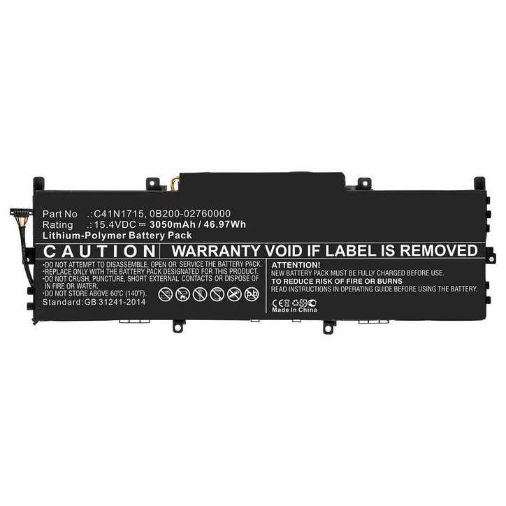 MBXAS-BA0252 CoreParts Laptop Batteria for Asus 47Wh Li-Pol 15.4V 3050mAh for Asus U3100FN Zenbook U3100FN U3100UN UX331FN UX331