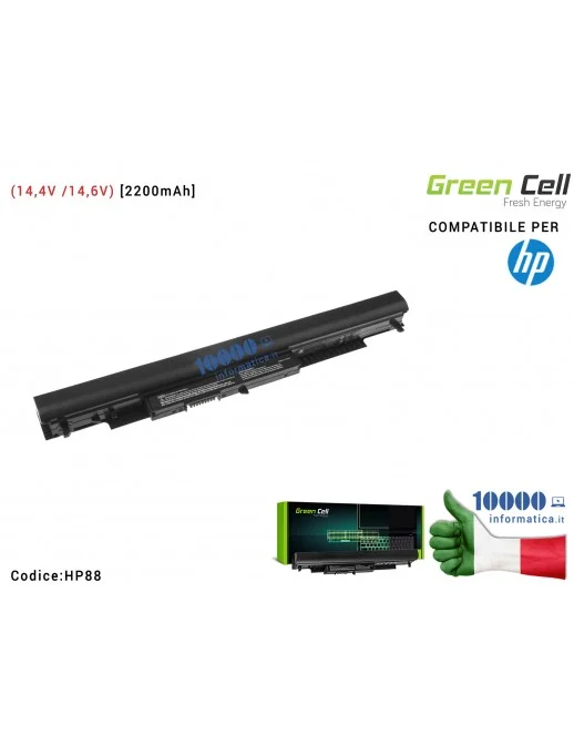 Batteria HSTNN-IB7B Green Cell Compatibile per HP 14 15 17 (14,4V /14,6V) HP 240 245 250 255 G4 G5 [2200mAh]