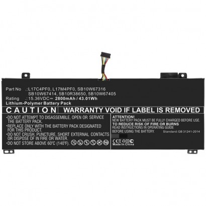 MBXLE-BA0236 MBXLE-BA0236 CoreParts Laptop Batteria for Lenovo 43.01Wh Li-Pol 15.36V 2800mAh Black for Lenovo Notebook Laptop...