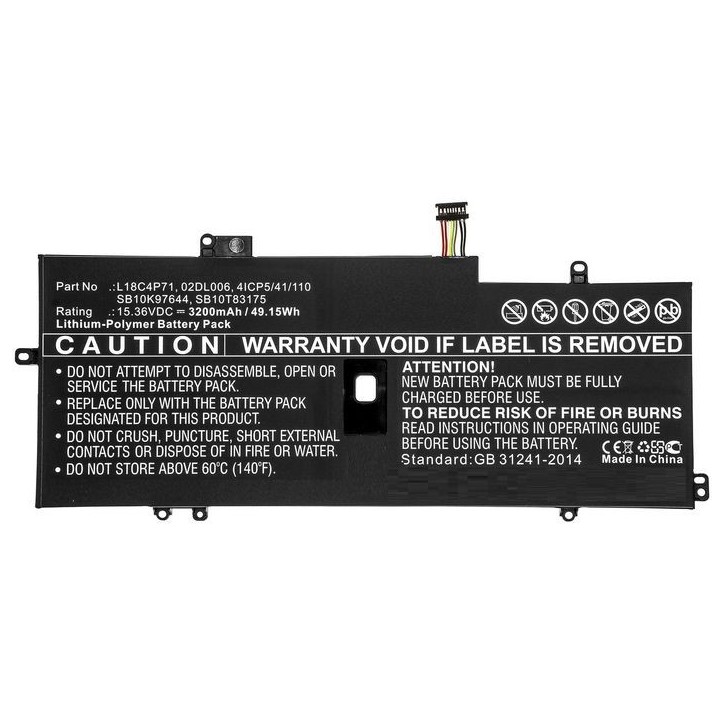 MBXLE-BA0282 CoreParts Laptop Batteria for Lenovo 49.15Wh Li-Pol 15.36V 3200mAh Black for Lenovo ThinkPad X1 Carbon 2019 Carbon 