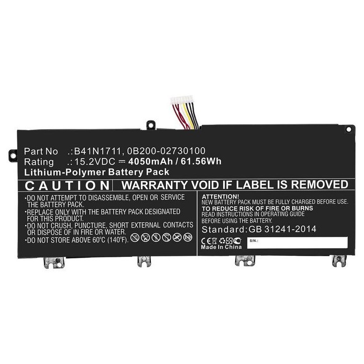MBXAS-BA0230 CoreParts Laptop Batteria for Asus 61.56Wh Li-Pol 15.2V 4050mAh Black for Asus Notebook Laptop FX503VD-0072C7300HQ 