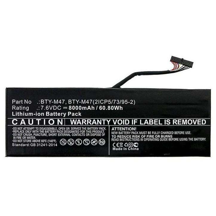 MBXMSI-BA0009 CoreParts Laptop Batteria for MSI 61WH Li-ion 7.6V 8Ah GS40 GS40 6QD GS40 6QD Phantom BTY-M47 BTY-M47(2ICP5/73/95-