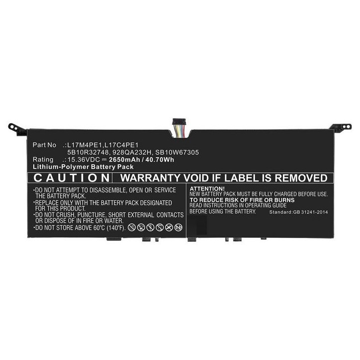 MBXLE-BA0262 CoreParts Laptop Batteria for Lenovo 38Wh Li-Pol 14.8V 2600mAh Black for Lenovo Notebook Laptop IdeaPad 730S 13 Ide