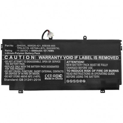MBXHP-BA0253 MBXHP-BA0253 CoreParts Laptop Batteria for HP 57.75Wh Li-Pol 11.55V 5000mAh Black with 2.4cm cable for HP Notebo...