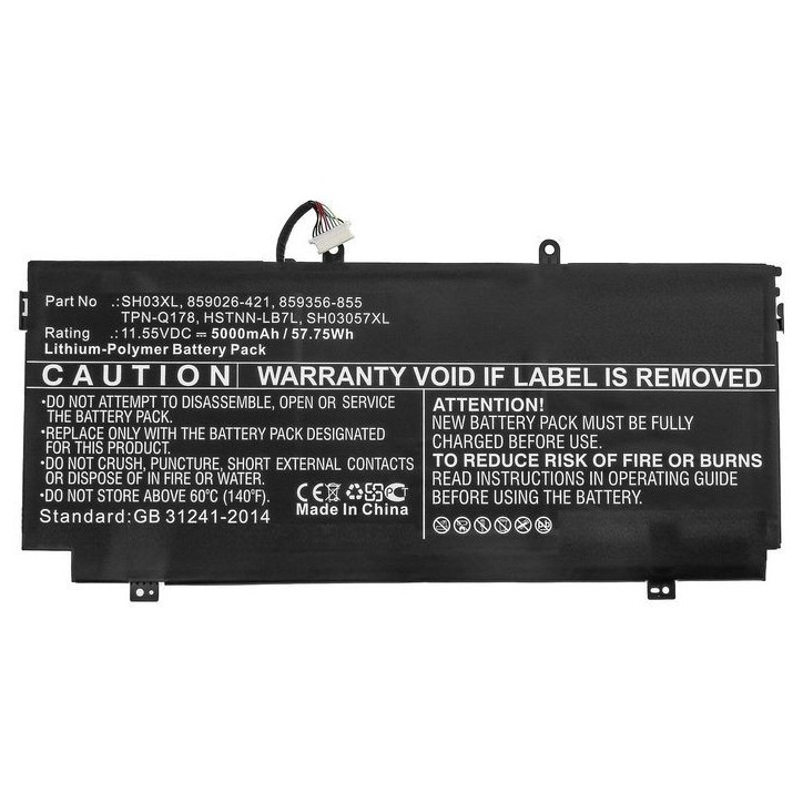 MBXHP-BA0253 CoreParts Laptop Batteria for HP 57.75Wh Li-Pol 11.55V 5000mAh Black with 2.4cm cable for HP Notebook Spectre X360 