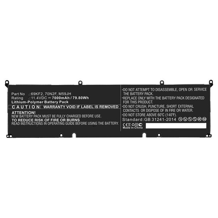 MBXDE-BA0209 CoreParts Laptop Batteria for Dell 69Wh Li-Pol 11.55V 6000mAh Black for Dell Notebook Laptop Alienware M15 2020 ALW