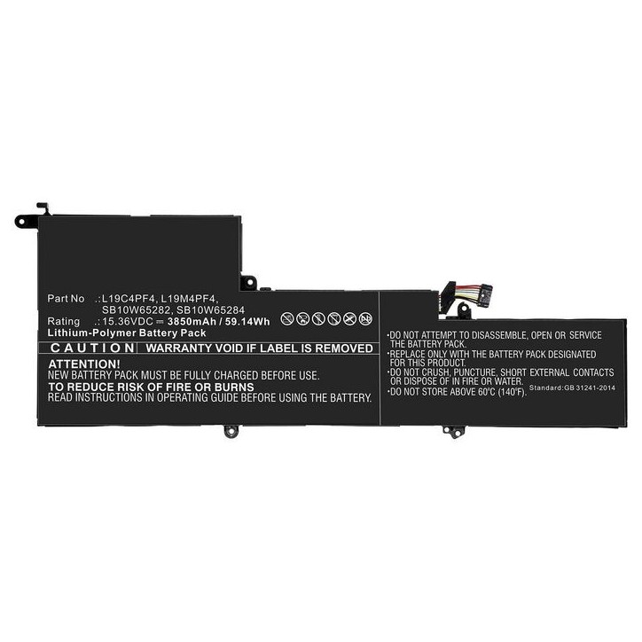 MBXLE-BA0288 CoreParts Laptop Batteria for Lenovo 52.36Wh Li-Pol 15.4V 3200mAh Black for Lenovo Notebook Laptop Yoga 14s Yoga 7 
