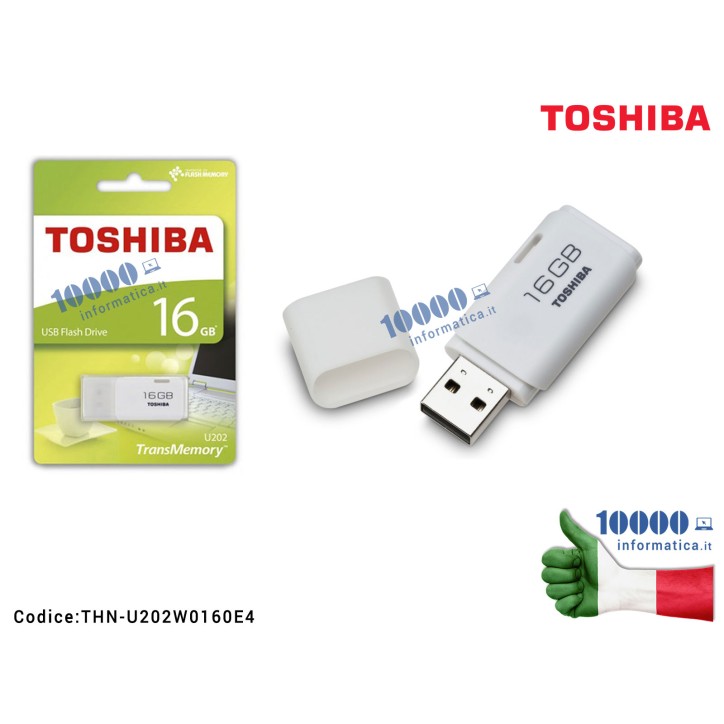 Chiavetta USB Pen Drive TOSHIBA TranMemory U202 HAYABUSA USB 2.0 [16 GB]
