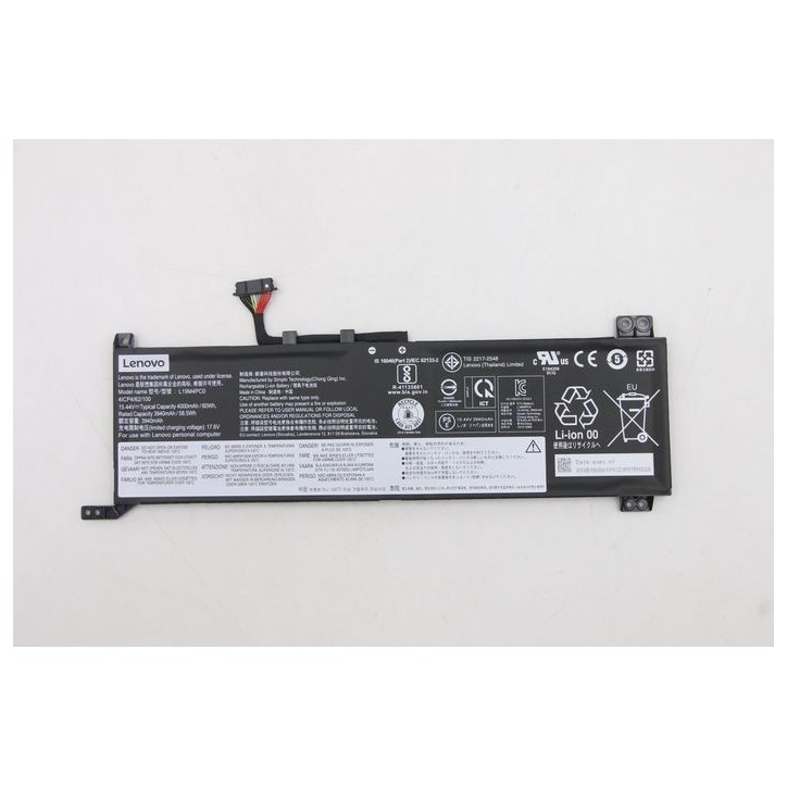 5B10W86195 Lenovo Lithium-ion Batteria for Lenovo laptops 60Wh capacity 15.44V voltage 4000mAh typical plug & play design. FRU5B