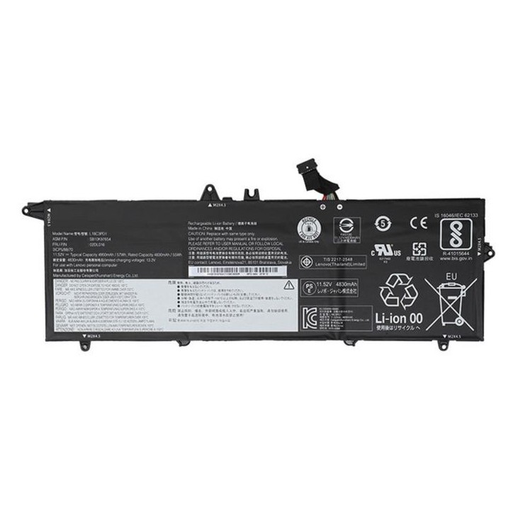 02DL014 Lenovo Li-Ion Batteria 57Wh capacity 3 cells 11.58V compatible with Lenovo ThinkPad models CE and UL certified. FRU02DL0