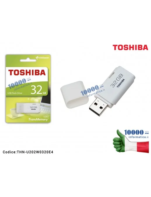 THN-U202W0320E4 Chiavetta USB Pen Drive TOSHIBA TranMemory U202 HAYABUSA USB 2.0 [32 GB]