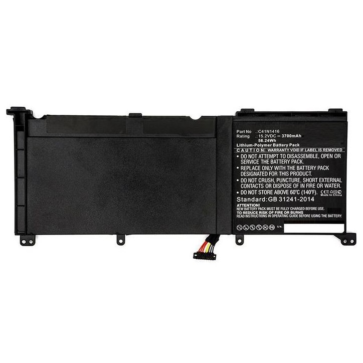 MBXAS-BA0137 CoreParts Laptop Batteria for Asus 56Wh Li-Pol 15.2V 3700mAh Black G501 G601J G60JW4720 N501JW-1A N501JW-1B N501JW-