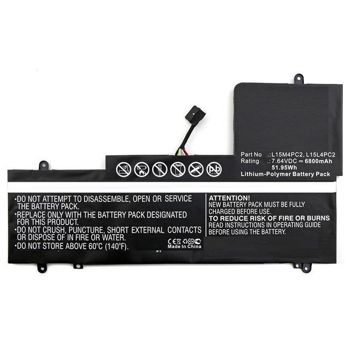 MBXLE-BA0054 CoreParts Laptop Batteria for Lenovo 52Wh Li-Pol 7.64V 6800mAh Black Yoga 710 15" Yoga 710-15ISK Yoga 710-15ISK 80U