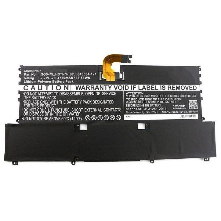 MBXHP-BA0076 CoreParts Laptop Batteria for HP 37Wh Li-Pol 7.7V 4750mAh Black F1D61EAABD Spectre 13-V000 Spectre 13-V000NA Spectr