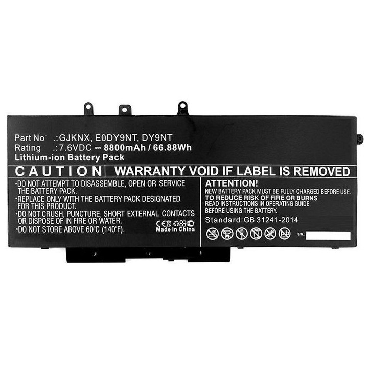 MBXDE-BA0145 CoreParts 44,08Wh Li-Pol 7.6V 5800mAh For Latitude 14 5491 15 5591 5280 5290 5480 5490 5495 5580 5590 Precision 352