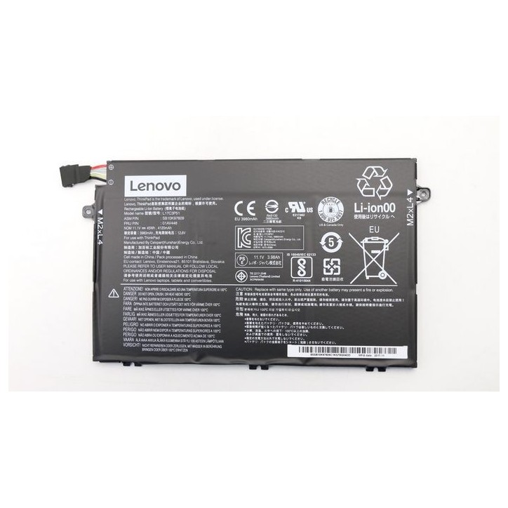 FRU01AV448 Lenovo Internal lithium-ion Batteria 3-cell design 45Wh capacity 11.1V voltage suitable for Lenovo ThinkPad laptops.