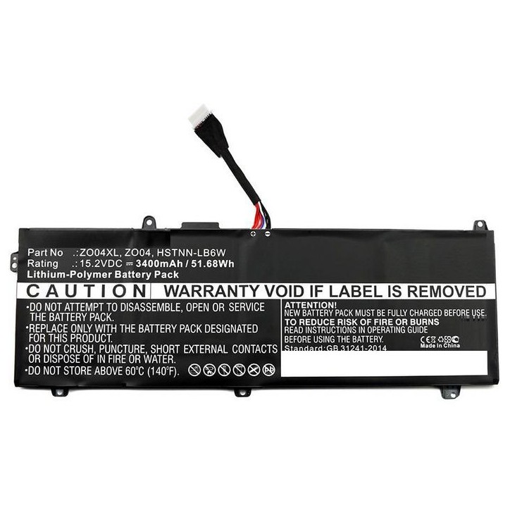 MBXHP-BA0109 CoreParts Laptop Batteria for HP 52Wh Li-Pol 15.2V 3400mAh Black Zbook Studio G3 808396-421 808450-001 808450-002 H