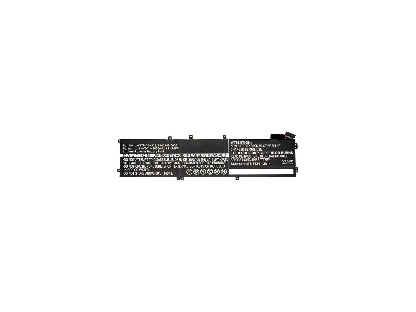 MBXDE-BA0090 MBXDE-BA0090 CoreParts Laptop Batteria for Dell 69.3Wh Li-Pol 11.55V 6000mAh Black Precision M5520 XPS 15 9560 X...