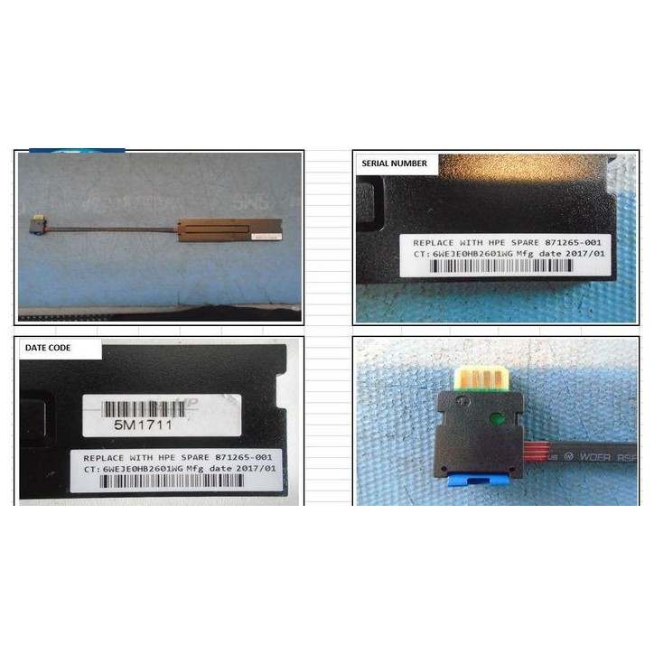 871265-001 Hewlett Packard Enterprise 12W Smart Storage Batteria Module Enhanced Megacell BBWC Lithium Ion technology 7.2V volta 871265-001 Hewlett Packard Enterprise 12W Smart Storage Batteria Module Enhanced Megacell BBWC Lithium Ion technology 7.2V volta