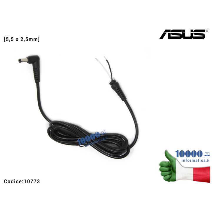 Cavo per Alimentatore ASUS [5,5 x 2,5mm] (1,5mt) A53 N43 N53 K50 K53 K55 K73 K75 K95 X53 F551C F555L P551CA X450 X450LA X550WA X551CA X554L X555U W15-045N2B