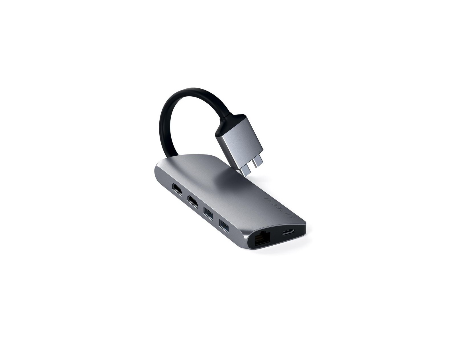 ST-TCDMMAM ST-TCDMMAM Satechi 2 x USB-C 2 x HDMI 2 x USB Type A USB Type C Ethernet card reader Gray ST-TCDMMAM ST-TCDMMAM Satechi 2 x USB-C 2 x HDMI 2 x USB Type A USB Type C Ethernet card reader Gray