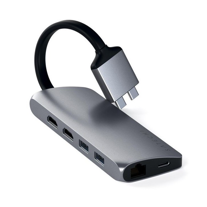 ST-TCDMMAM Satechi 2 x USB-C 2 x HDMI 2 x USB Type A USB Type C Ethernet card reader Gray