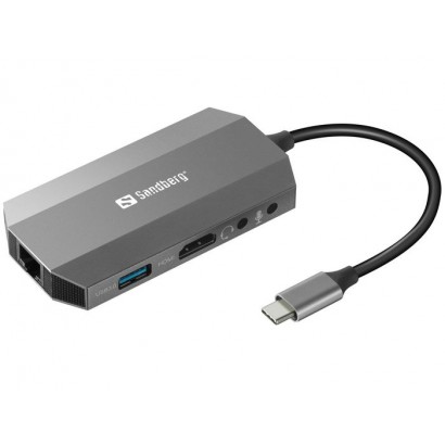 136-33 Sandberg USB-C 6in1 Travel Dock