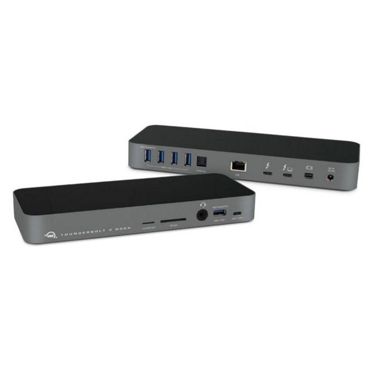 OWCTB3DK14PSGG OWC Thunderbolt 3 dock microSD SD 3.5mm USB 3.1 A USB 3.1 C Mini DP 1.2 RJ-45 S/PDIF 230x25x89 mm Space Gray
