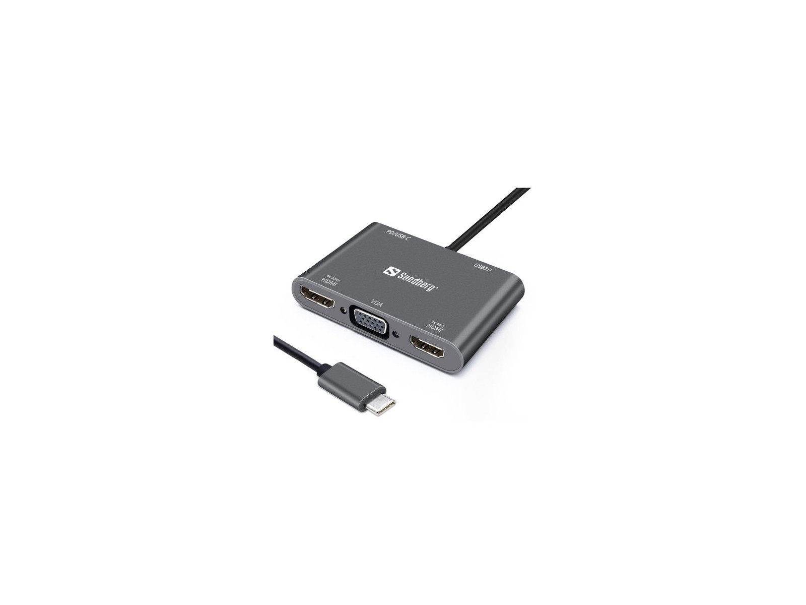 136-35 136-35 Sandberg USB-C Dock 2xHDMI1xVGAUSBPD N/A