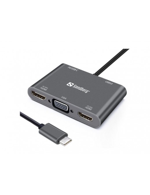 136-35 136-35 Sandberg USB-C Dock 2xHDMI1xVGAUSBPD N/A