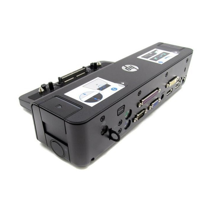 RP000133021 HP 90W Docking Station Ethernet (RJ-45) USB 2.0 Audio Out Parallel (IEEE 1284) DVI VGA Serial (RS-232) USB 3.0 PS/2 