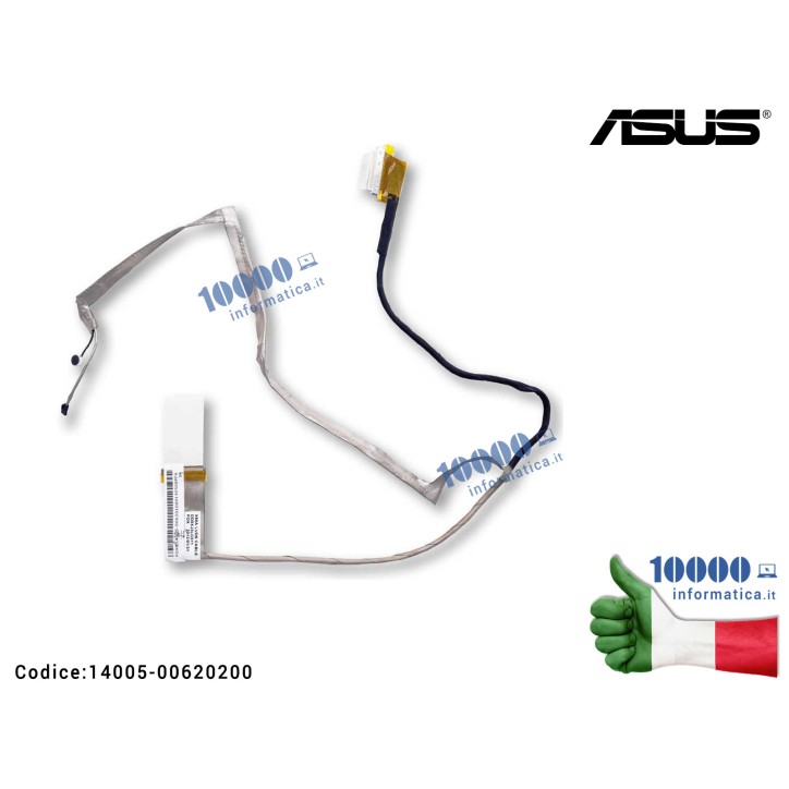 Cavo Flat LCD ASUS F55C F55VD K55A K55V X55 X55A X55C X55S X55U X55V X55VD 14006-0009000014005-00620000 14005-00620100 DD0XJ3LC000 DD0XJ3LC010 DD0XJ3LC011 XJ3