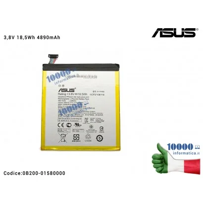 Batteria C11P1502 ASUS ZenPad 10 Z300C (P023) Z300CG Z300CL ZD300CG [3,8V 18,5Wh 4890mAh] 1ICP3/108/118