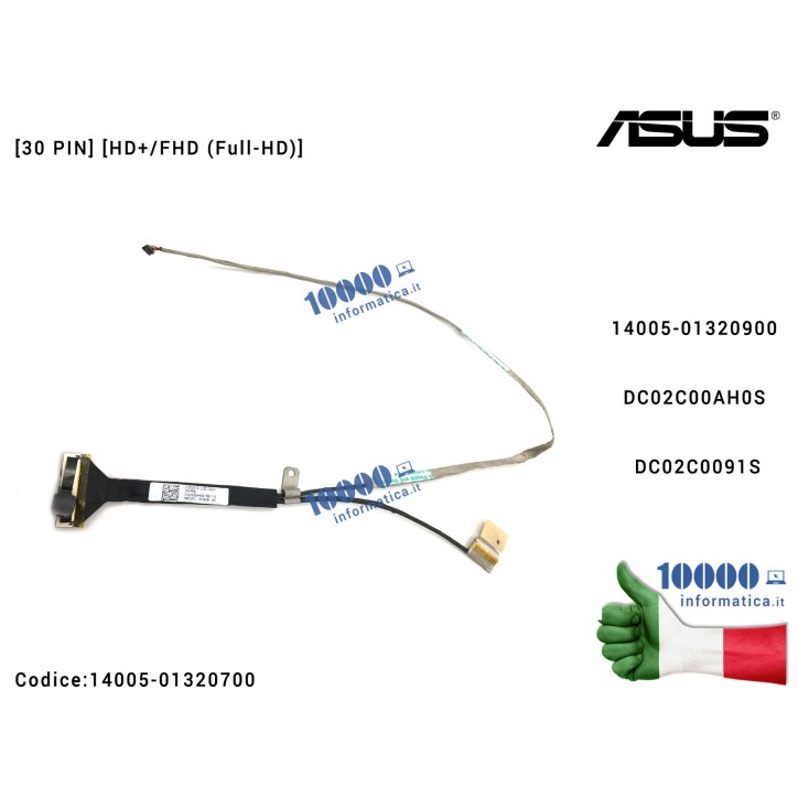 Cavo Flat LCD ASUS [30 PIN] [HD+/FHD (Full-HD)] ZenBook UX303 UX303L UX303LA UX303LB UX303LN UX303UB 14005-01320900 DC02C00AH0S DC02C0091S
