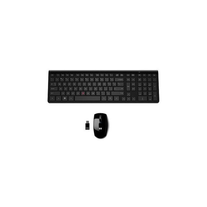 671508-061 HP Slim Wireless Tastiera Keyboard + Mouse Black