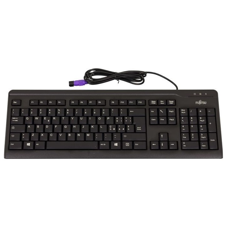 S26381-K515-L485 Fujitsu KB410 - PS/2 Blue LED 1.85m 50mA/5V 553g Black Italian 38023137