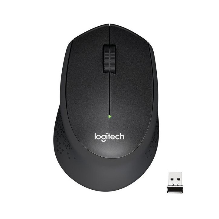 910-004909 Logitech M330 Silent Plus, 1000 dpi, USB 2.4GHz, 1xAA, Black ALKALINE - Alkaline Batteries - No restictions