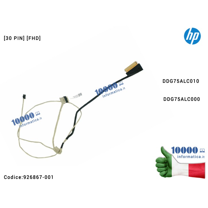 Cavo Flat LCD HP Pavillion 15-CB TPN-Q193 [30 PIN] [FHD] 15-CB000 15-CB079NR 15-CB077NR 15-CB076TX 15-CB074TX 15-CB010TX 15-CB03